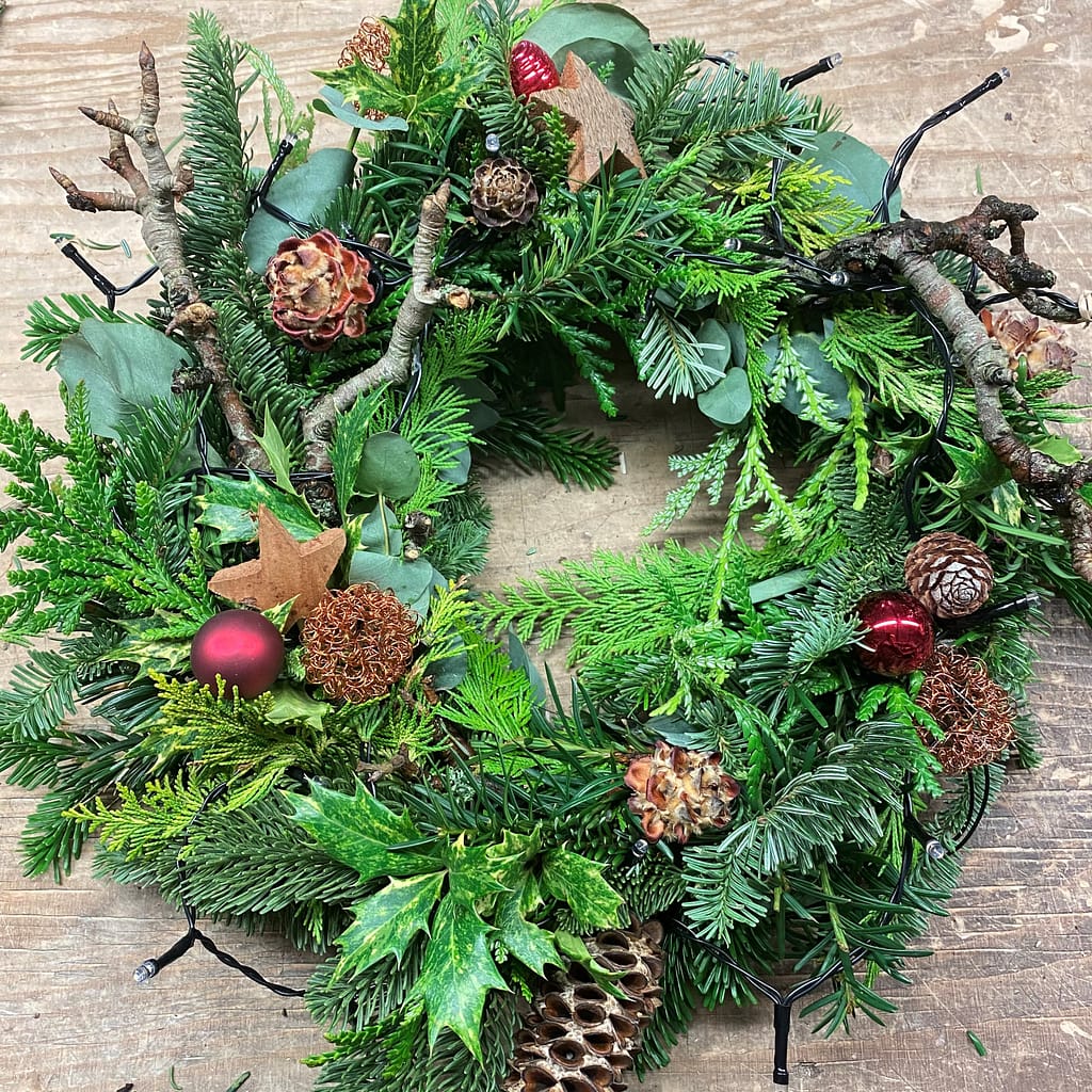 Kerst activiteiten in atelier bij Ellen 2 kerstkrans van bij ellen