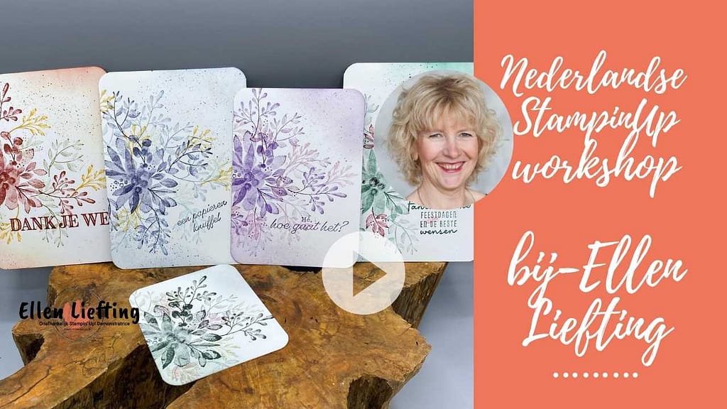 5 kleur combinaties met eenvoudige stempelafdrukken met de set Hof van Eden van Stampin' Up! 2 kleuren combineren tijdens een FB Live bij Ellen Liefting
