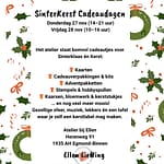 Donderdag 27 november 14.00 – 21.00 uur 🎁 Vrijdag 28 november 10.00 – 16.00 uur Welkom in het supergezellige atelier vol inspiratie creativiteit en de mooiste cadeautjes voor Sinterklaas en 2