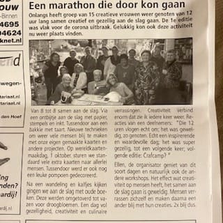 Hoe je door iets te maken weer tijd krijgt... 6 crafmarathon bij Ellen artikel dorpsgenoten Egmond