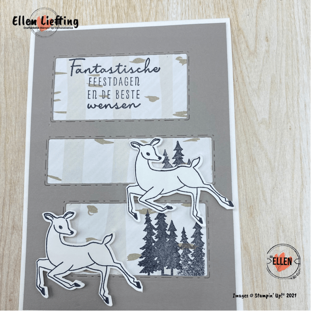 Picture this van Stampin' Up! in de hoofdrol 5 kerstkaarten met de picutere this stansen van stampinup door ellen liefting