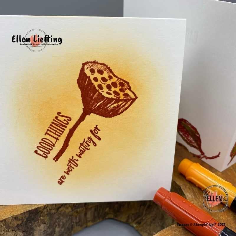 Herfst kleuren in de stempelschatten bloghop met Stampin' Up! collega's 3 enjoythemoment in eenvoudige kaarten maken door bij ellen