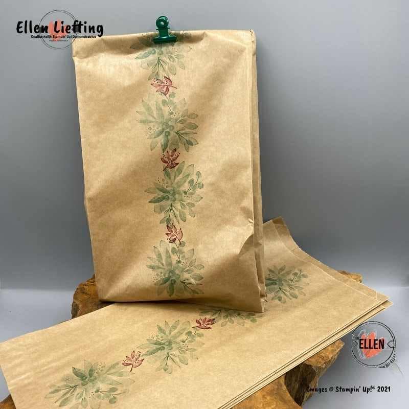 5 kleur combinaties met eenvoudige stempelafdrukken met de set Hof van Eden van Stampin' Up! 8 kadoverpakking opleuken met een paar stempels door bij ellen