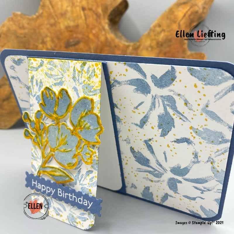 Blog 7 flowerpower funfold met art gallery van stampinup door Ellen liefting
