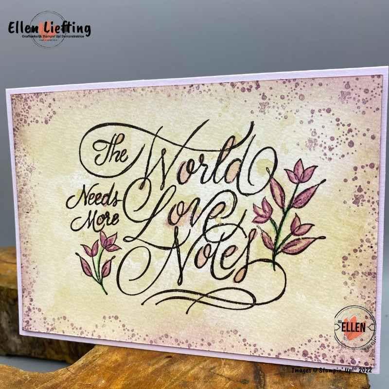 Lente in de lucht, op een kaart en in een bloghop 11 more love stampinup achtergronden door ellen liefting