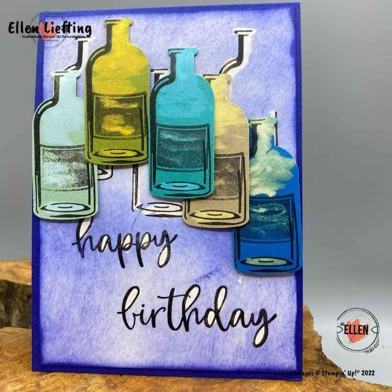 Zeg het met bloemen in een bleektechniek 8 Starry Sky Bottled Happiness en een bleek techniek door Ellen liefting