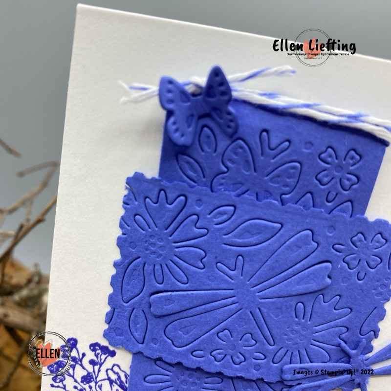 Een kaartje met een kadootje, zo gemaakt 2 vlinder detail door ellen liefting