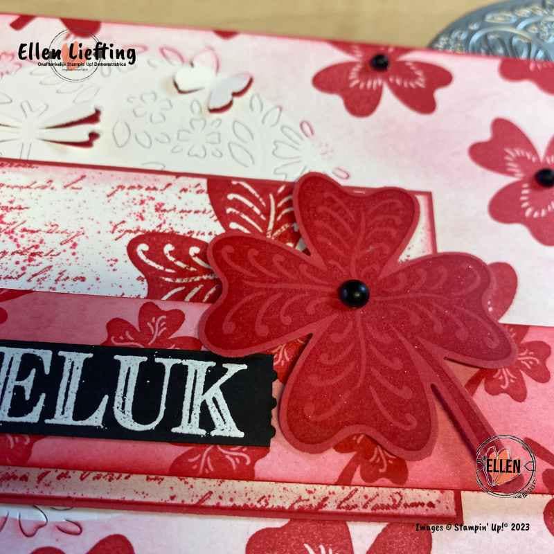 Blij en bloemrijk in verschillende varianten 3 klaver detail met de lucky clover van stampin up door ellen liefting
