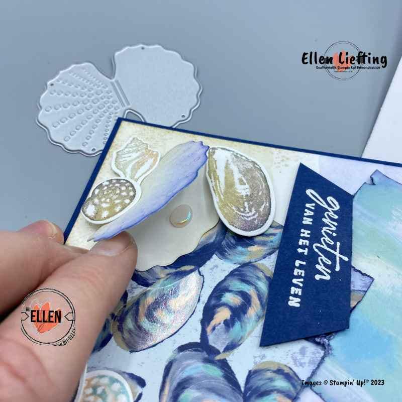 Hoe verwerk je mooi papier even anders 3 pearls in seaside bay bundel van stampinup door ellen liefting