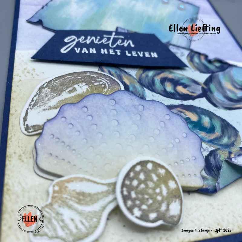 Hoe verwerk je mooi papier even anders 2 wink of stella accenten op schelpen van by the bay door ellen liefting 1
