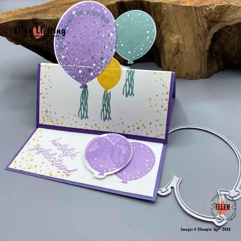 Er is wat te vieren met feestballonnen en een jubileum...... 4 feestballonnen van stampinup ellen liefting