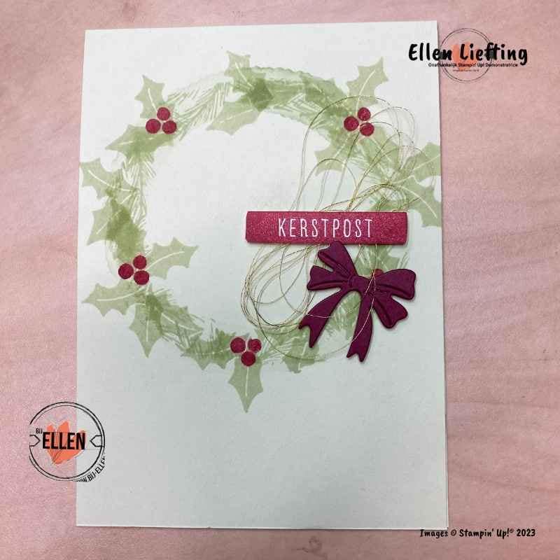 Een warme groet en terugblik 5 snelle kerstkrans kaart door ellenliefting