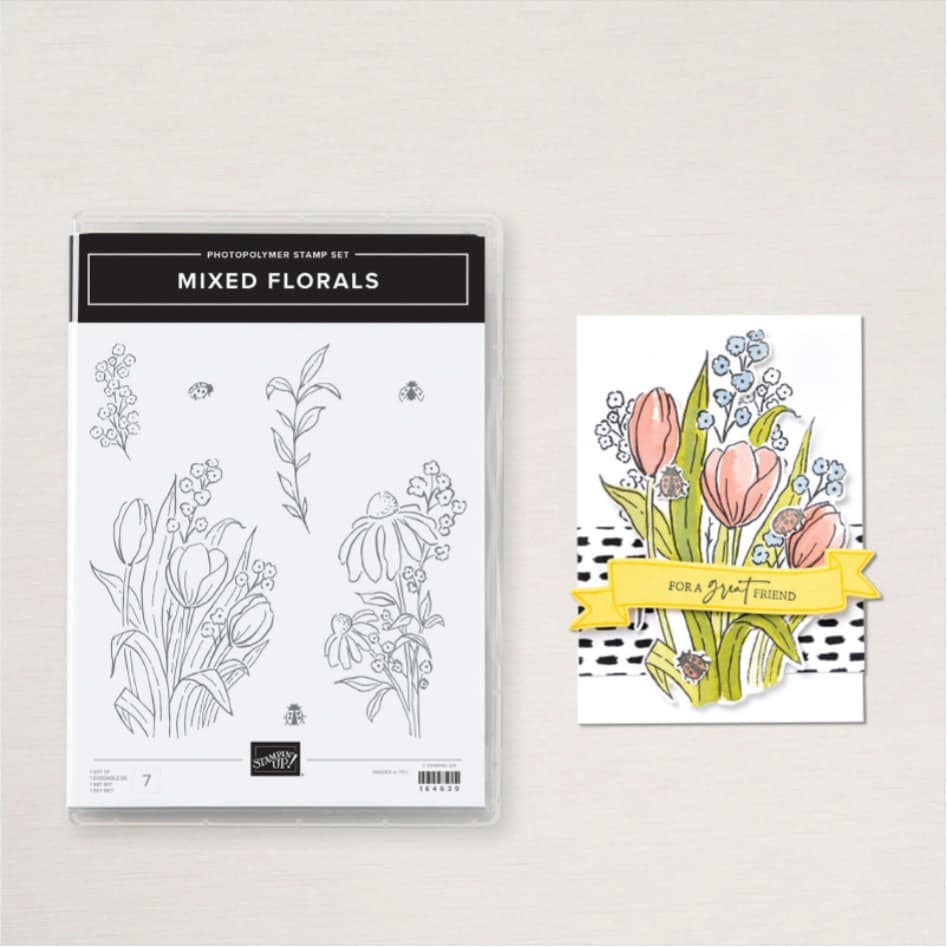 Creatief lente pakket 2 mixed florals stempels stampinup